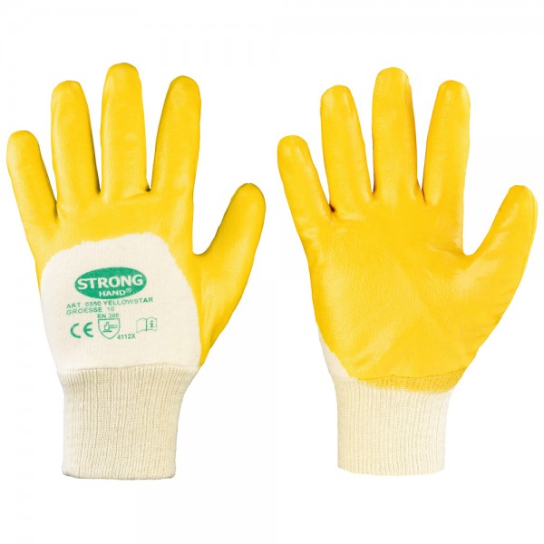 Nitril Handschuhe gelb Strickbund
